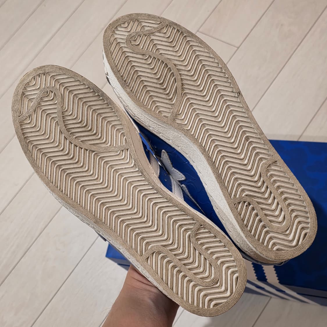 아디다스 x 베이프 슈퍼스타, 빈티지 블루 클라우드 화이트 상품이미지6