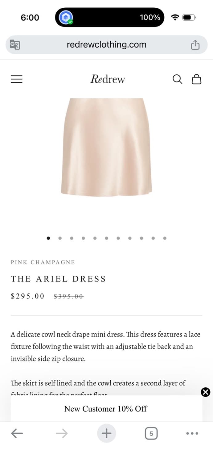 Redrew clothing 카울넥 미니 백리스 실크 드레스 여름원피스 상품이미지6