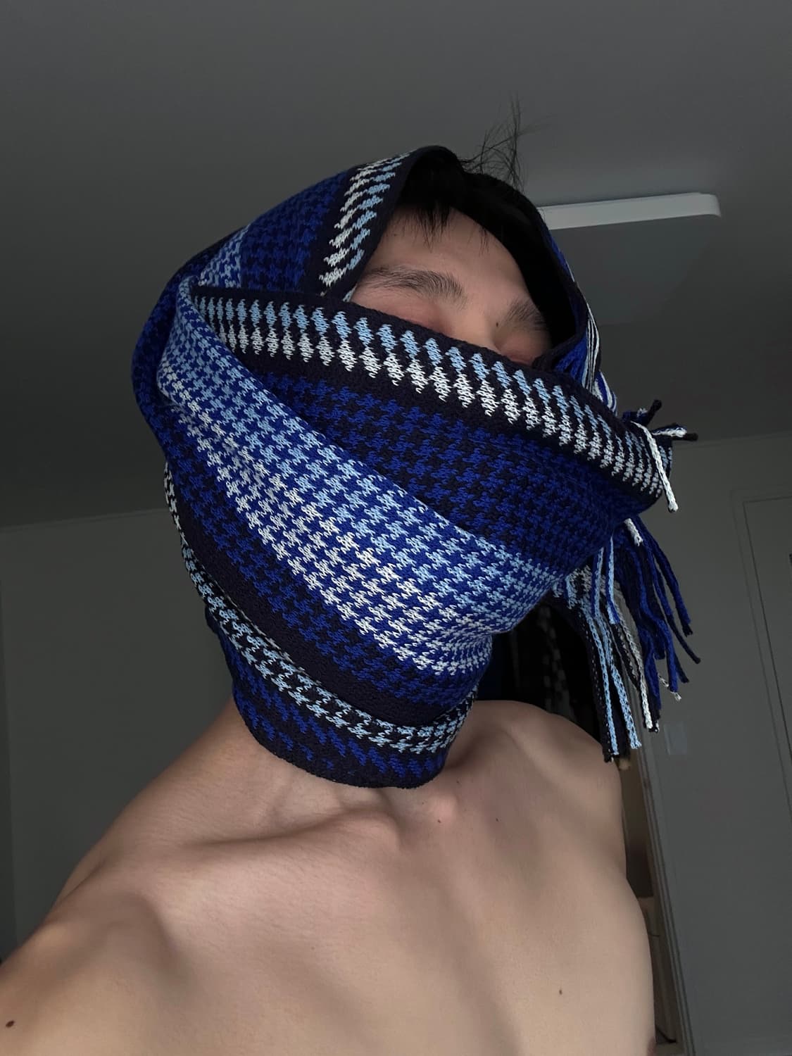 Taka - Q 하운드투스 & 스트라이프 머플러 상품이미지1