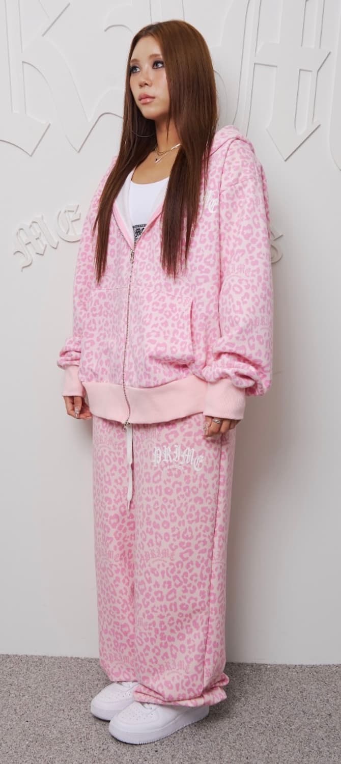 프라임멤버스 레오파드 핑크 후드집업 상품이미지3