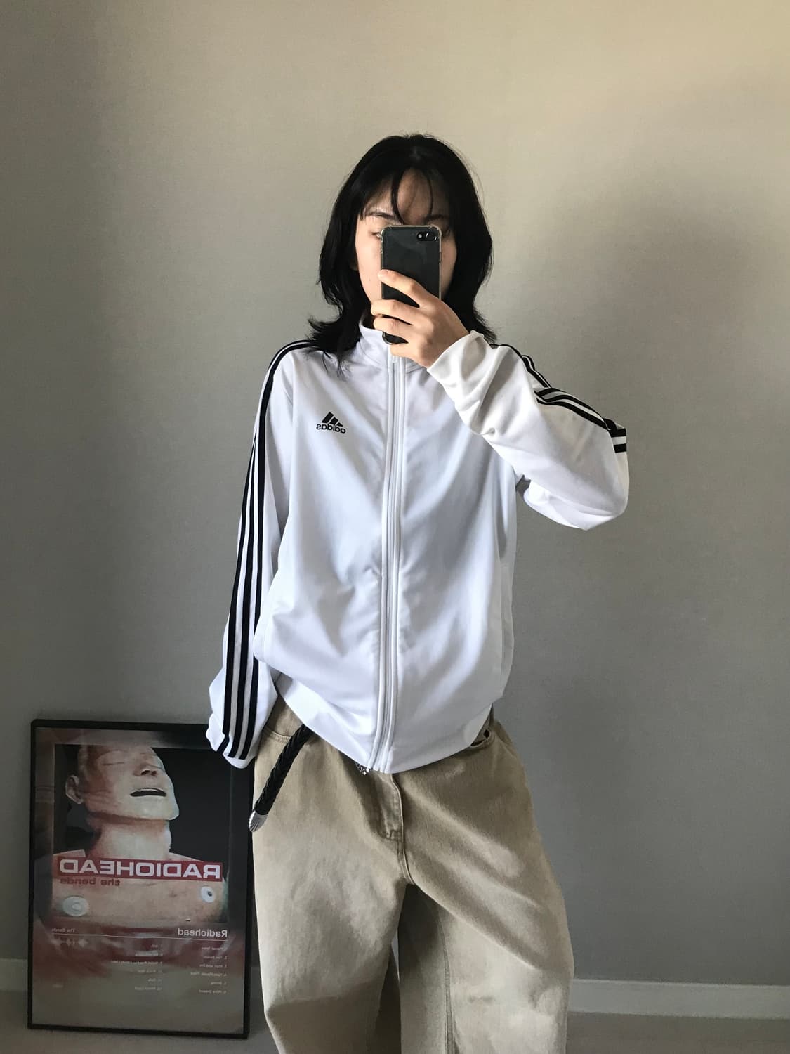 아디다스 삼선로고 사이드라인 트랙탑 화이트 져지 상품이미지2