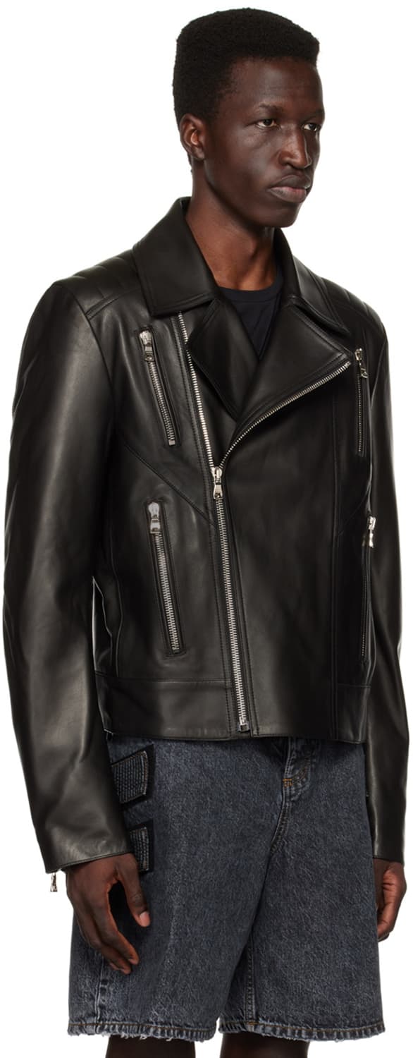 (48) 발망 블랙 램스킨 바이커 zip 레더 자켓 상품이미지1