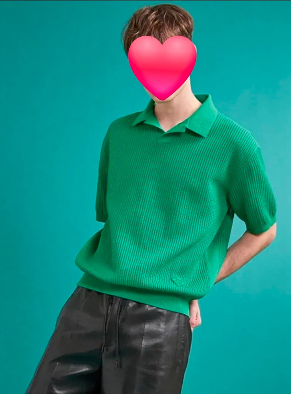 시스템옴므 남성 반팔니트티 105 그린 아일렛 펀칭 카라니트티 MM60 상품이미지8