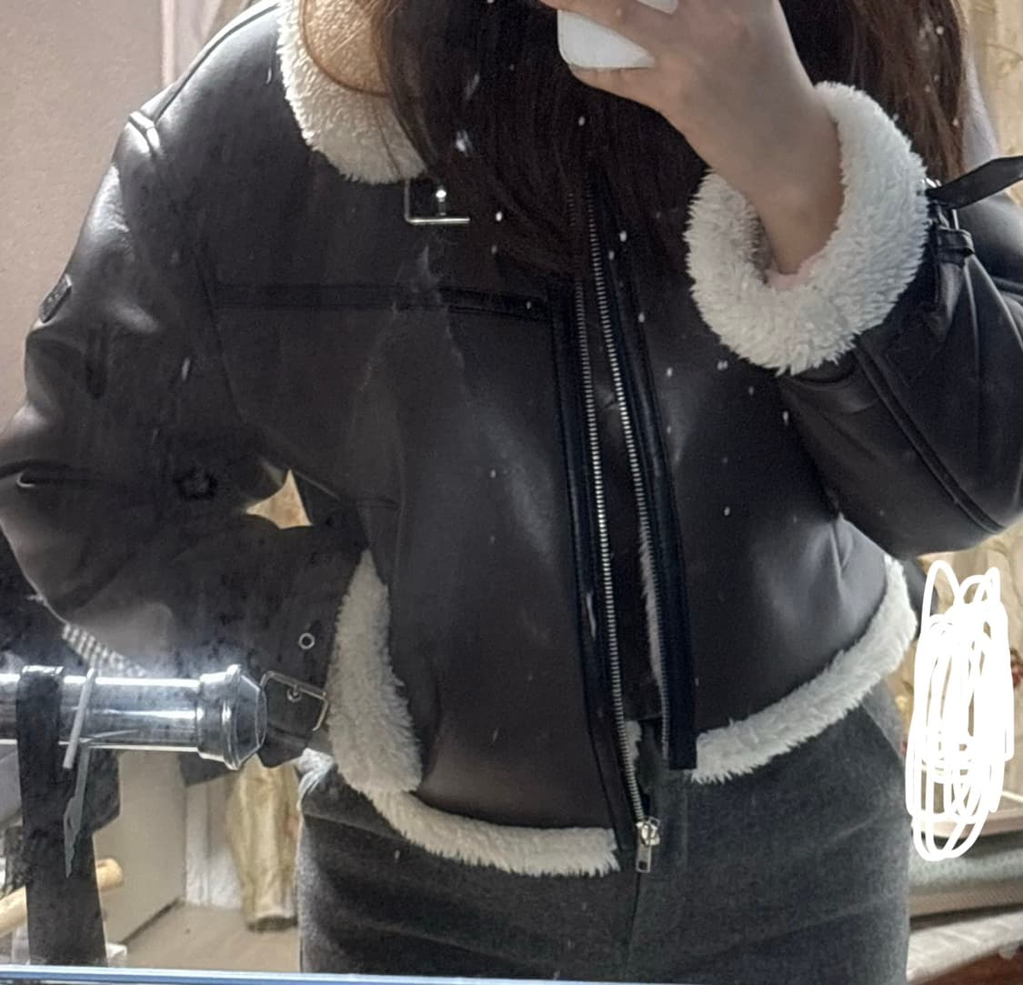 레더리 무스탕 자켓 브라운 상품이미지2