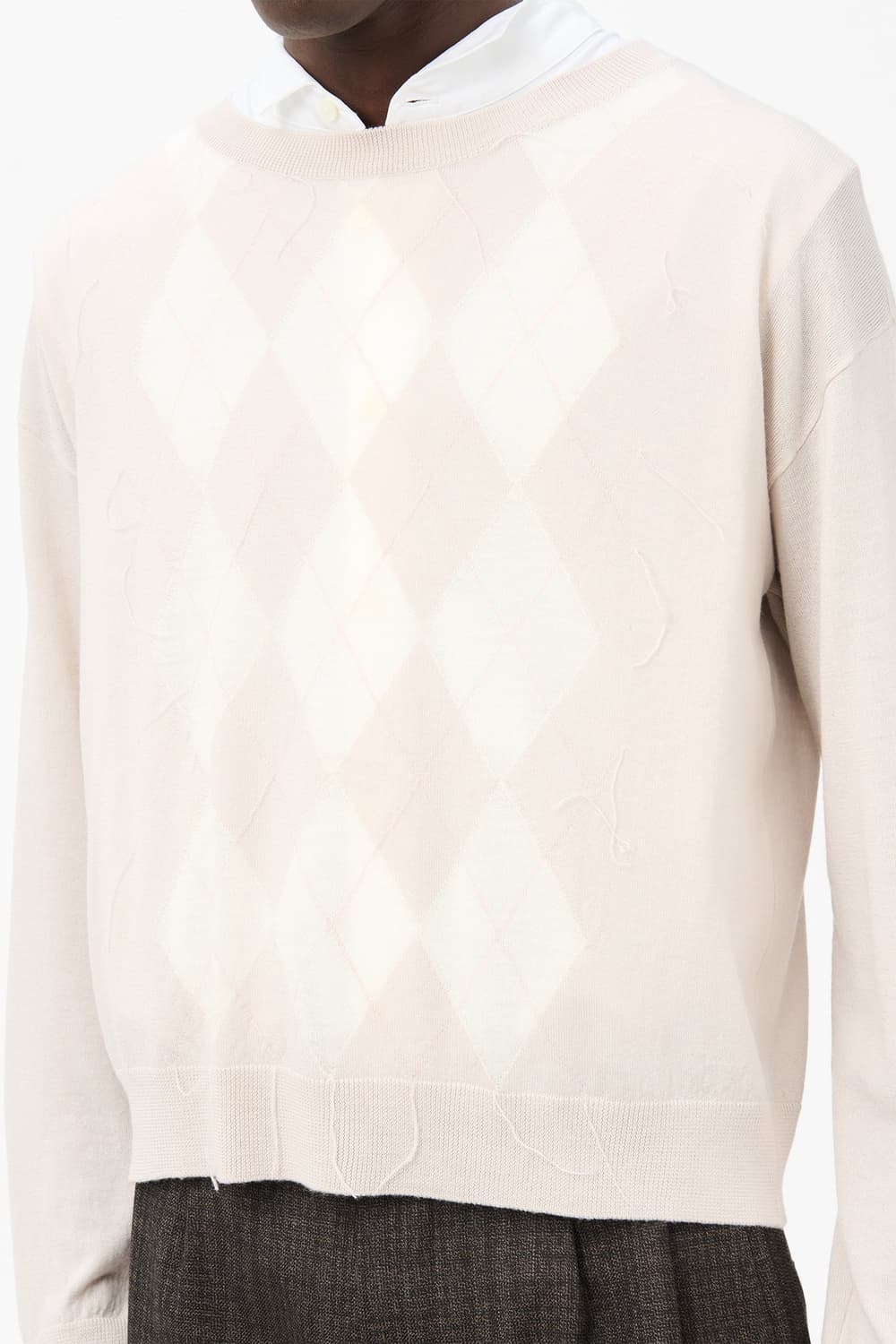 [46,48,50]아워레가시 25fw SONAR 아가일 니트/핑크 상품이미지2