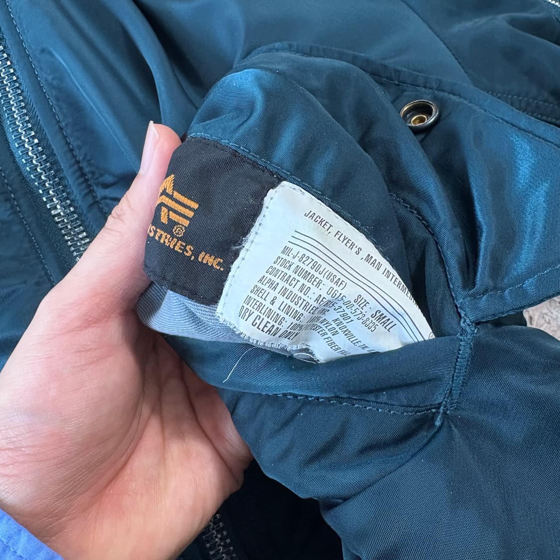 알파인더스트리 정품 청록 양면 ma-1 자켓 상품이미지5