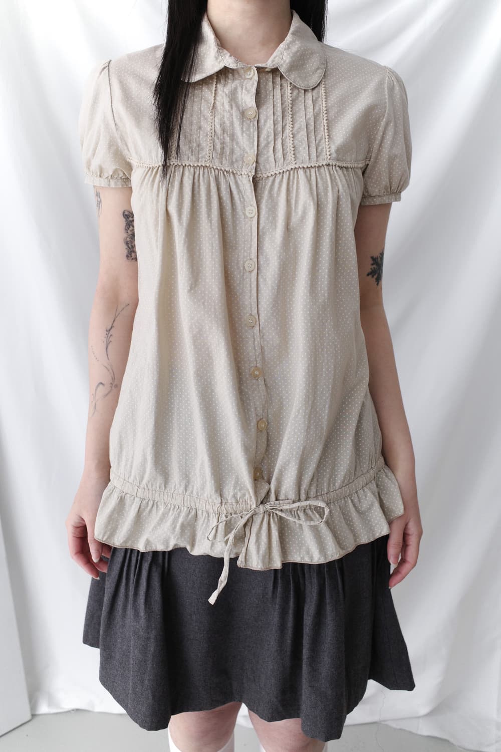 dot puff half shirt 상품이미지5