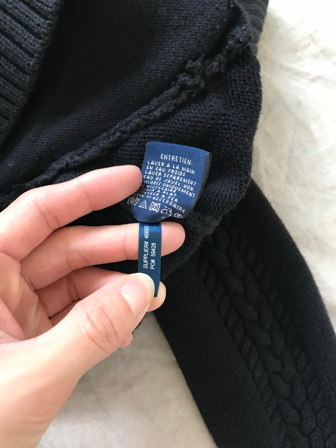 폴로 랄프로렌 포니 로고 블랙 니트집업 상품이미지9