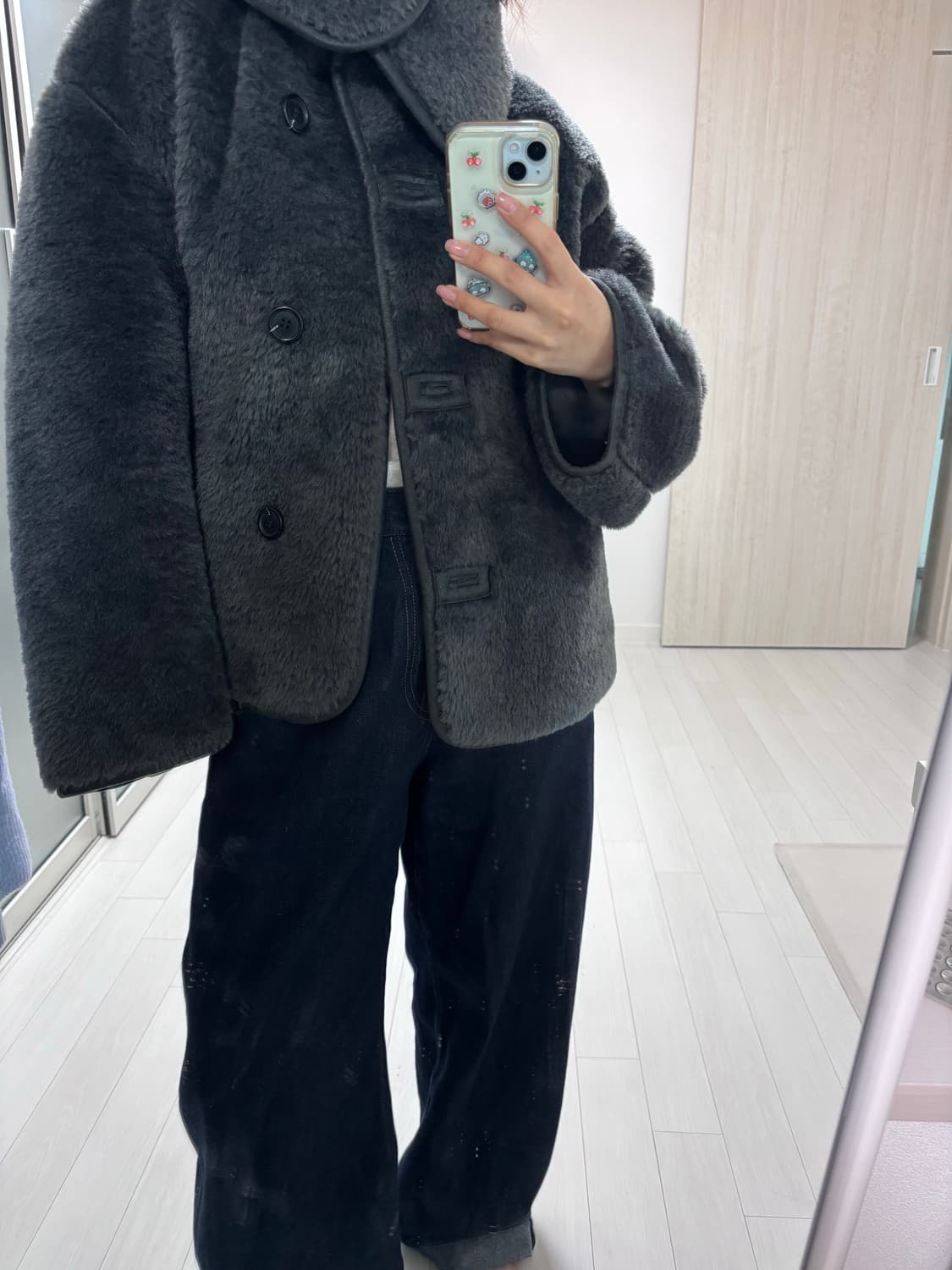 Arket 아르켓 숏 테디 자켓 다크그레이 상품이미지2