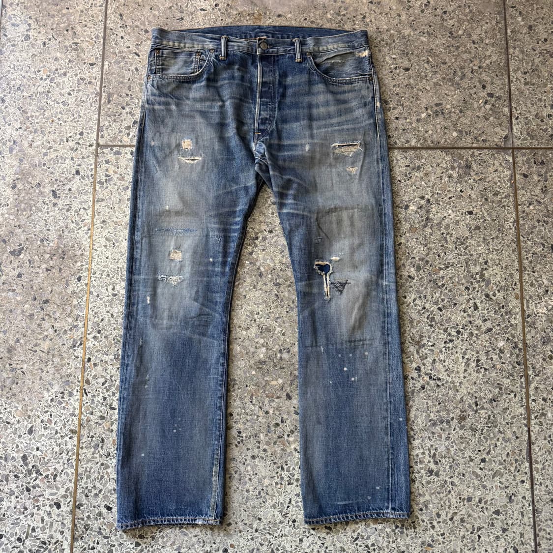 [38] RRL 더블알엘 로우스트라이트 더스트볼 셀비지 데님 팬츠 상품이미지1