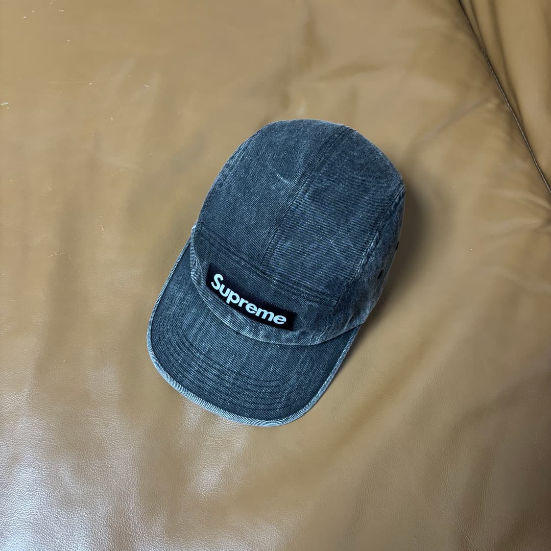 슈프림 캠프캡 모자 박스로고 데님 블랙 상품이미지5