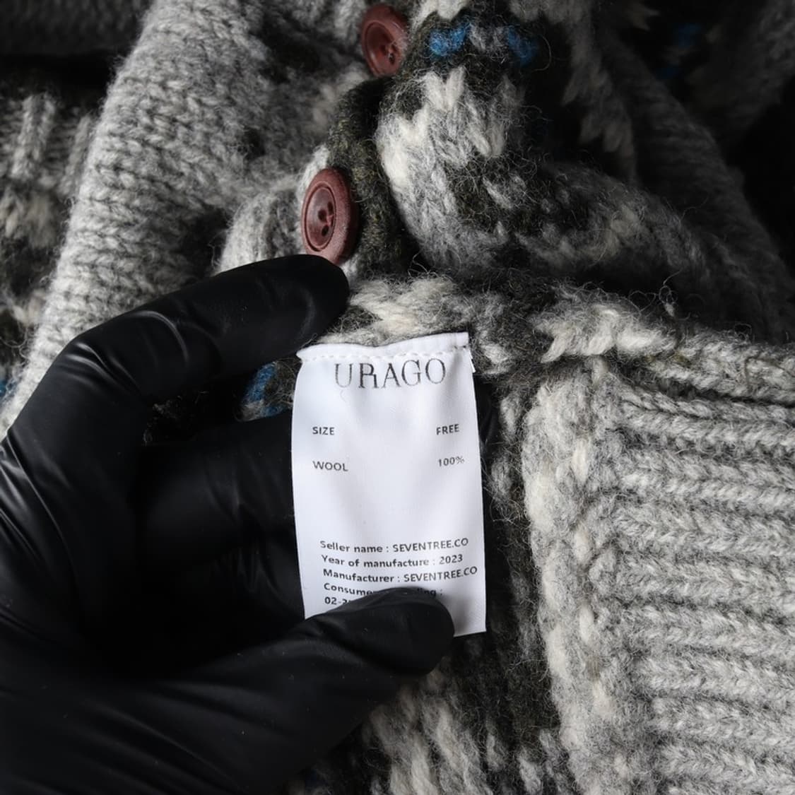 URAGO 울100 노르딕 페어아일 후드 니트 가디건 상품이미지6