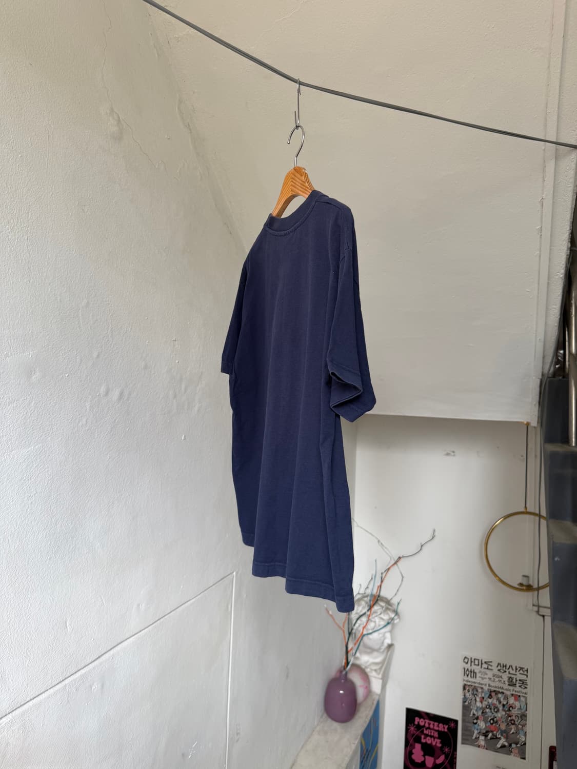 빈티지 네이비 자수 티셔츠 상품이미지7