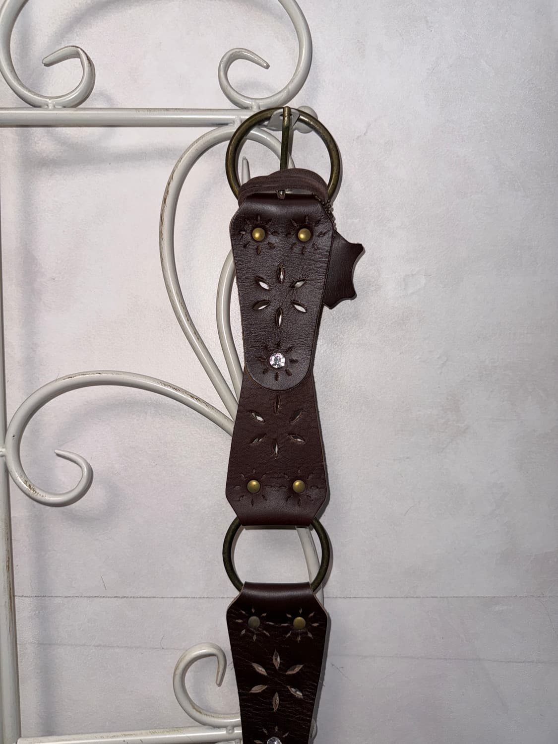 Brown bohemian flower cubic ring belt 상품이미지4