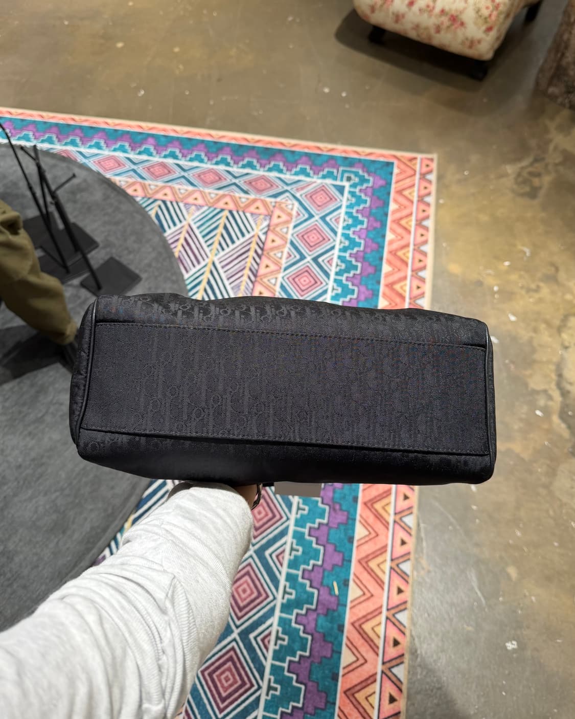 디올 블랙 트로터 패턴 나일론 로맨틱 토트백 상품이미지6