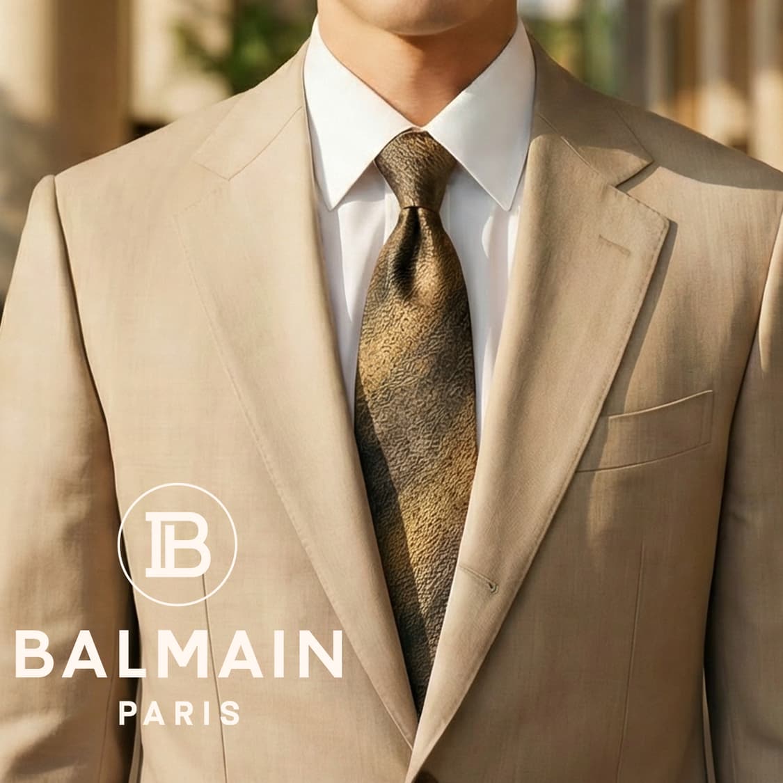 발망 실크 오커 텍스처드 넥타이 9.7cm A등급 K1623
 상품이미지1