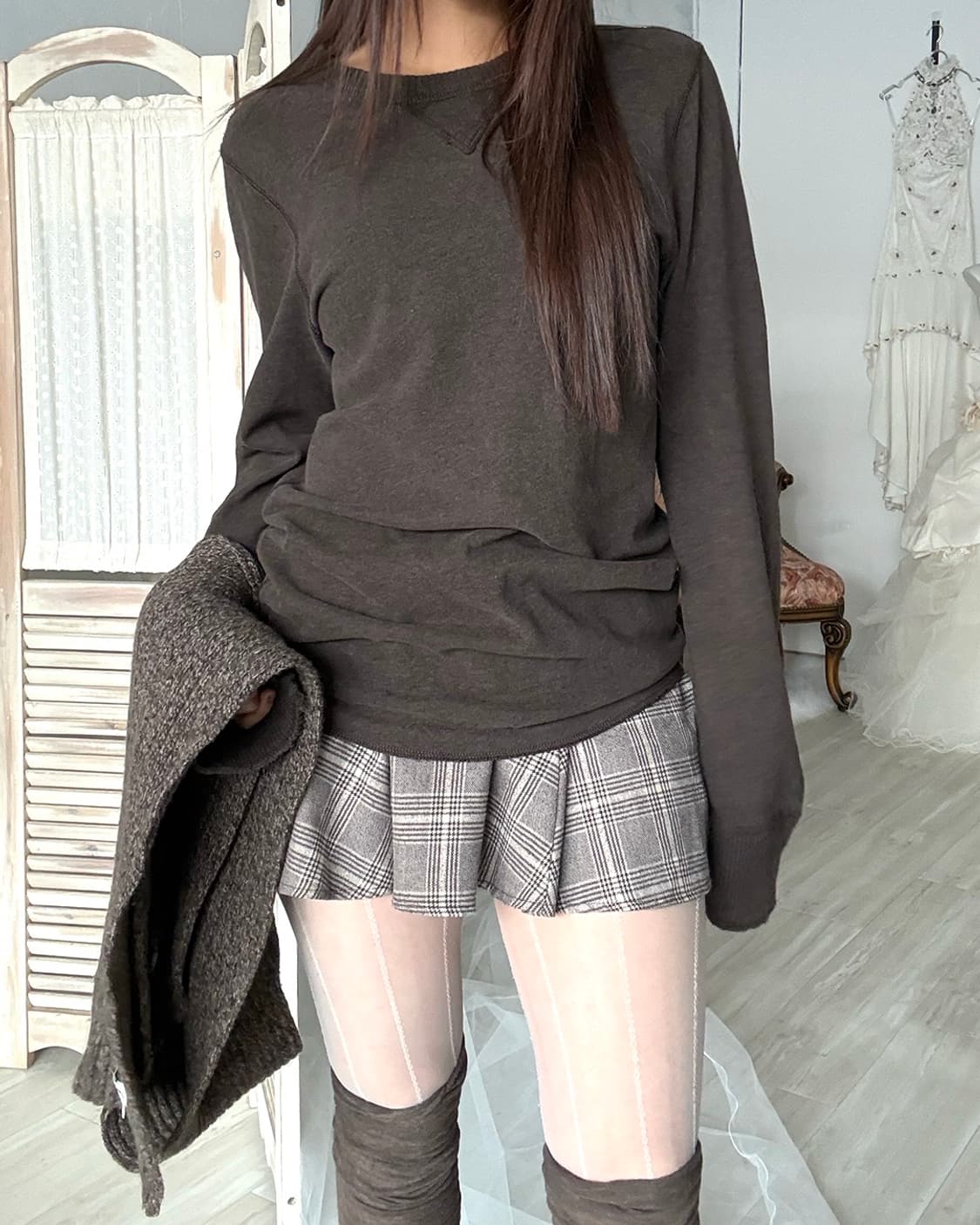 Abercrombie deep mocha brown long sleeve 상품이미지5