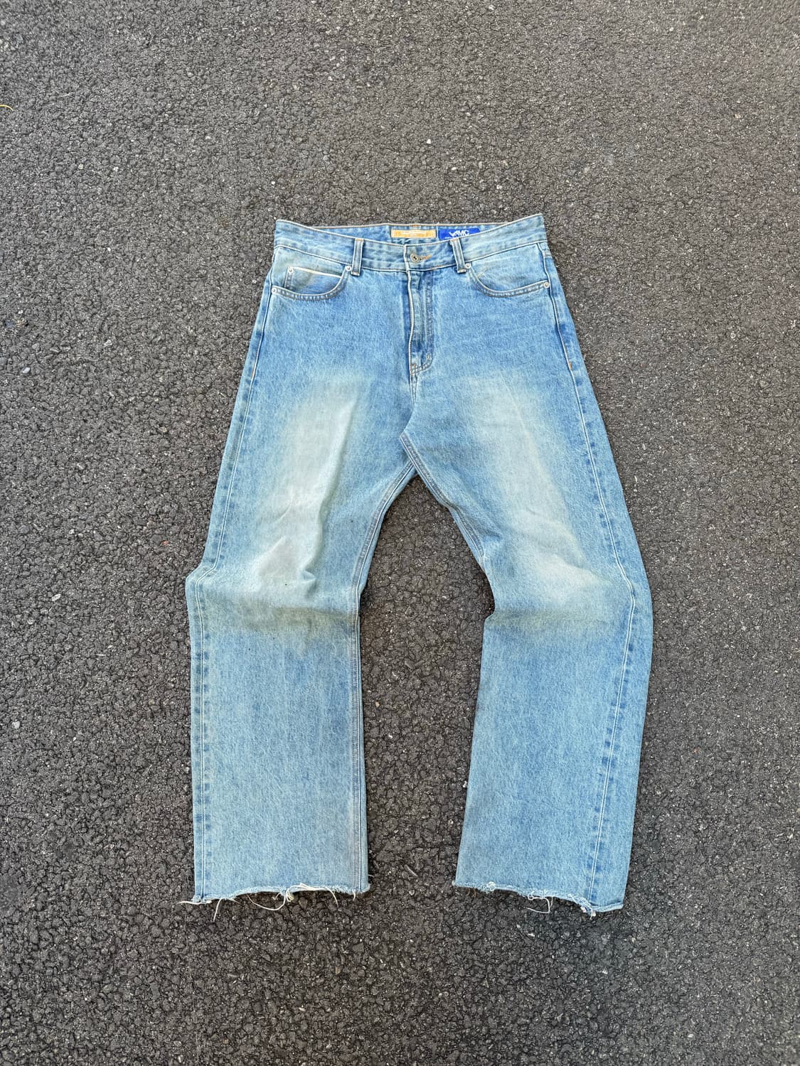 프리즘 웍스 셀비지 밑단 컷팅 데님팬츠 상품이미지2