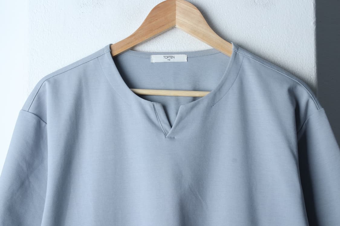 (2XL) 탑텐 반팔 티셔츠 빅사이즈 브이넥 연블루-H32367 상품이미지3