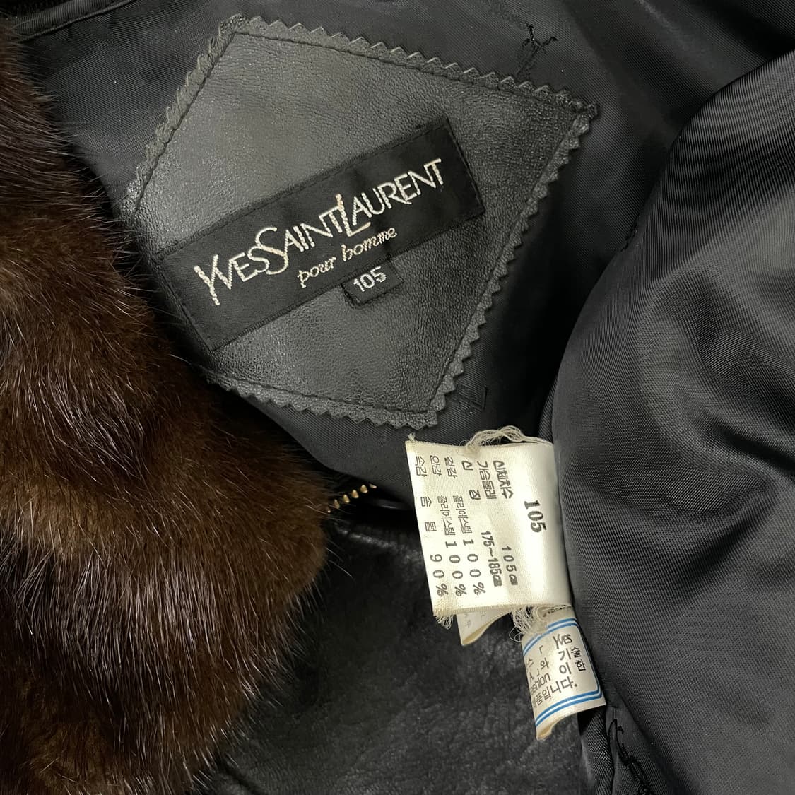 입생로랑 90s 리얼레더 양가죽 퍼 봄버 가죽자켓 상품이미지8