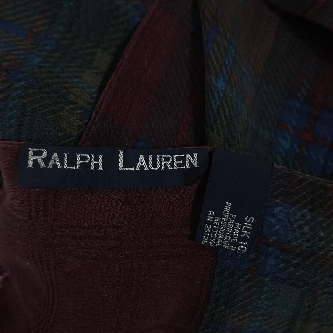 남녀공용)POLO 폴로 랄프로렌 실크100% 머플러 체크 패턴 상품이미지4