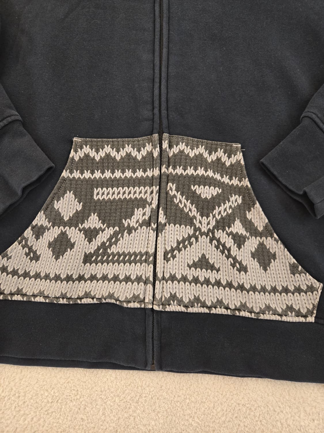 아디다스 네이비 패턴 포켓 후드집업 95 상품이미지3