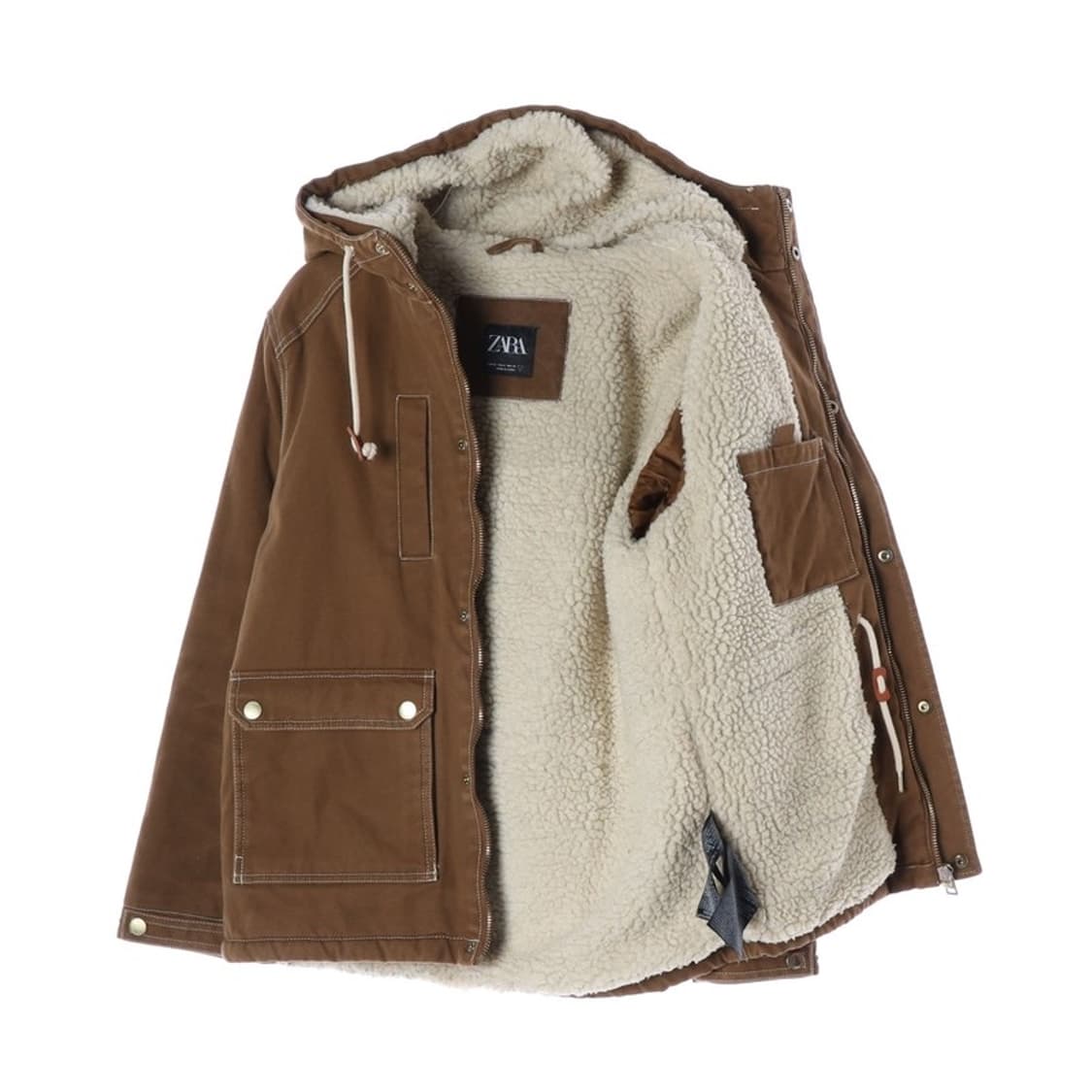 자라 쉐르파 뽀글이 후드 자켓 상품이미지2