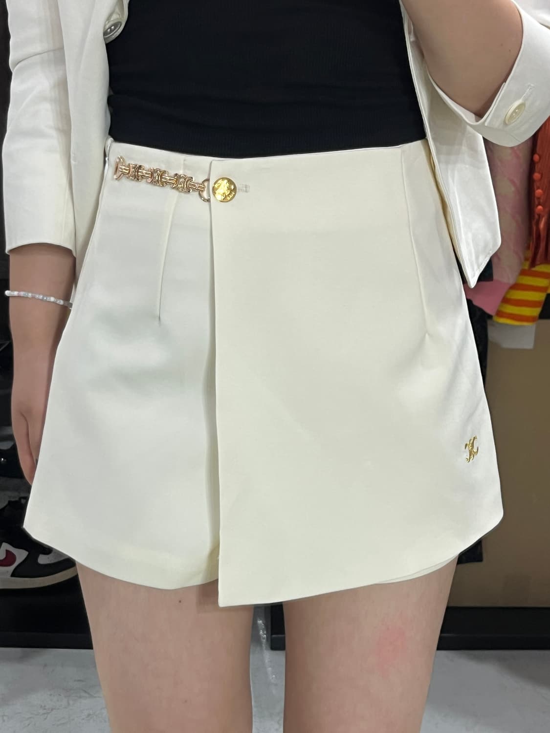 (새상품) CELINE 셀린느 로고 랩 치마 바지 (25inch) 상품이미지4