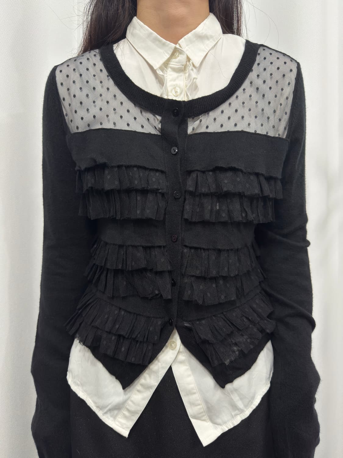 white frill shirt 상품이미지3