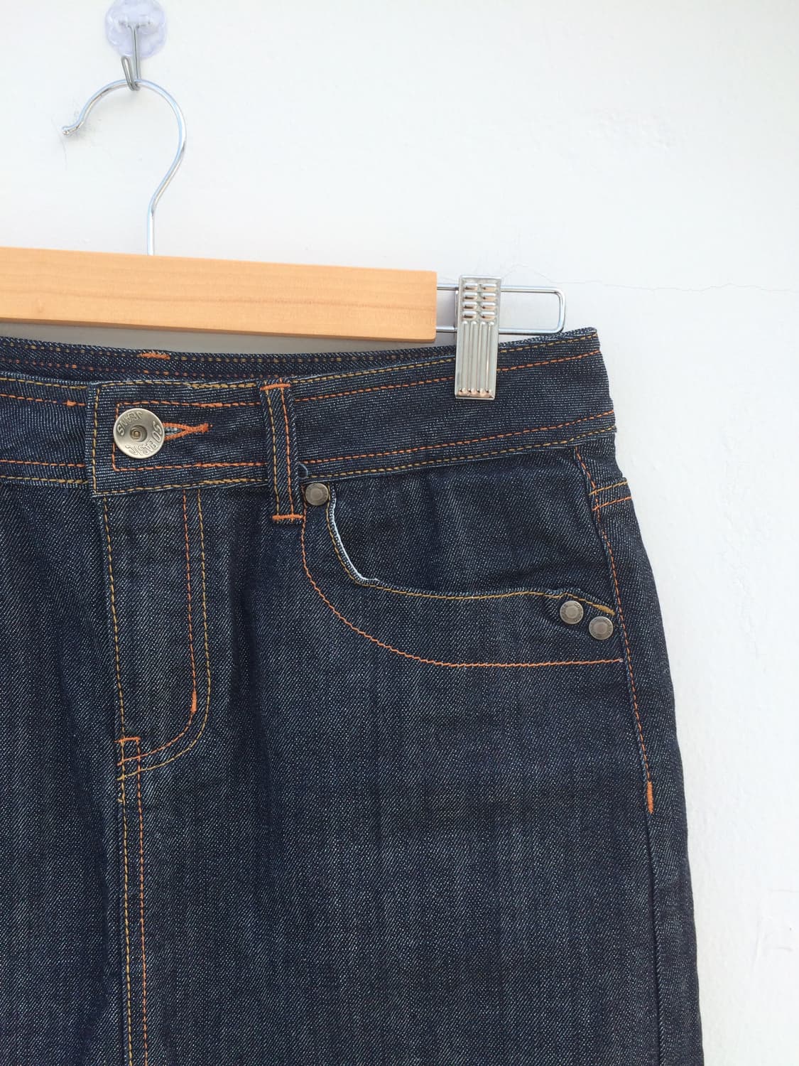orange stitch denim skirt 상품이미지2