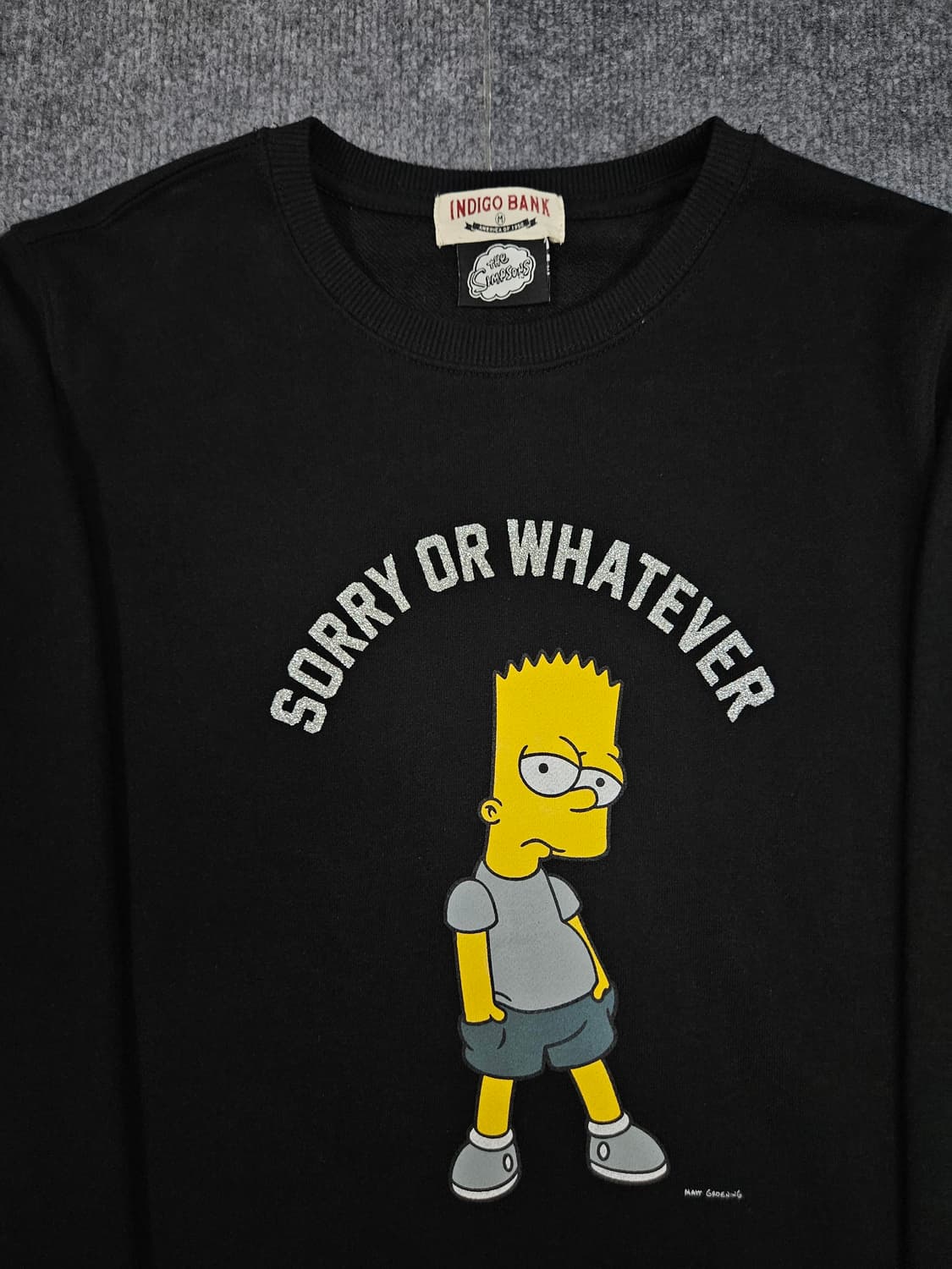 인디고뱅크 X 심슨 블랙 맨투맨 급처 상품이미지2