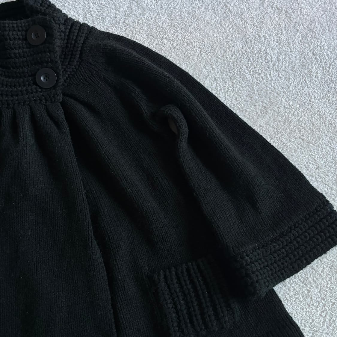 일본빈티지 putielal 케이프st 블랙 니트 가디건 상품이미지4