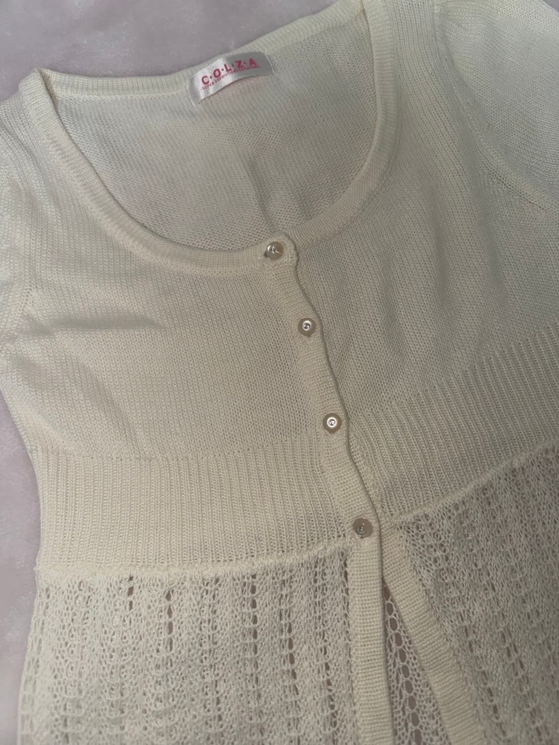 Colza 갸루 원피스 가디건 아이보리 베이지 상품이미지3