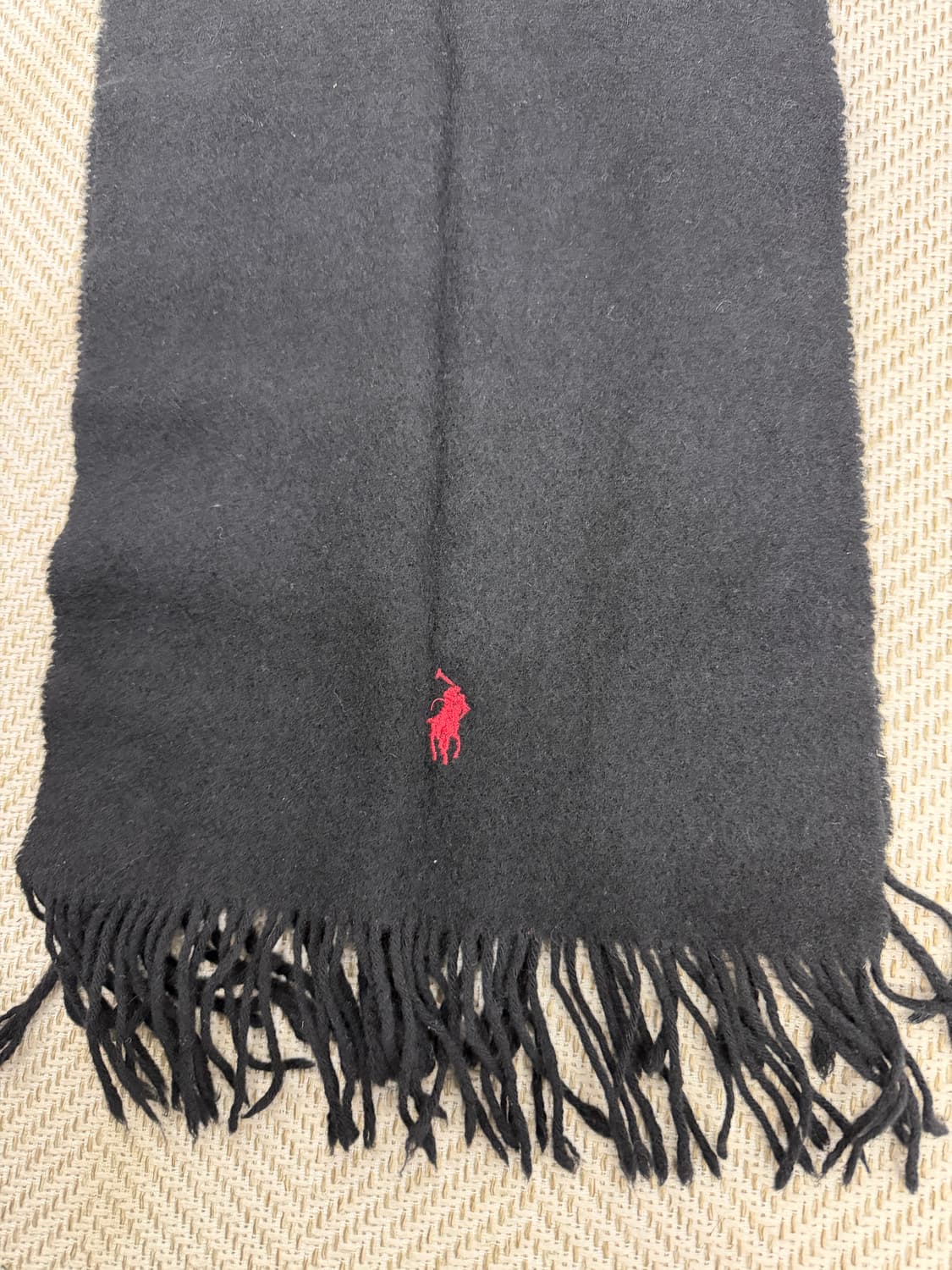 정품) 폴로랄프로렌  블랙 머플러 목도리 레드 로고  상품이미지1