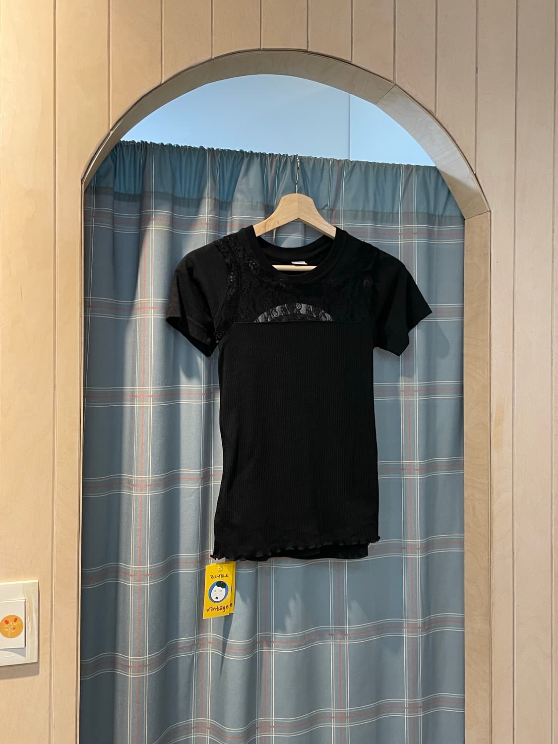 일본빈티지 블랙 레이스나시  상품이미지2