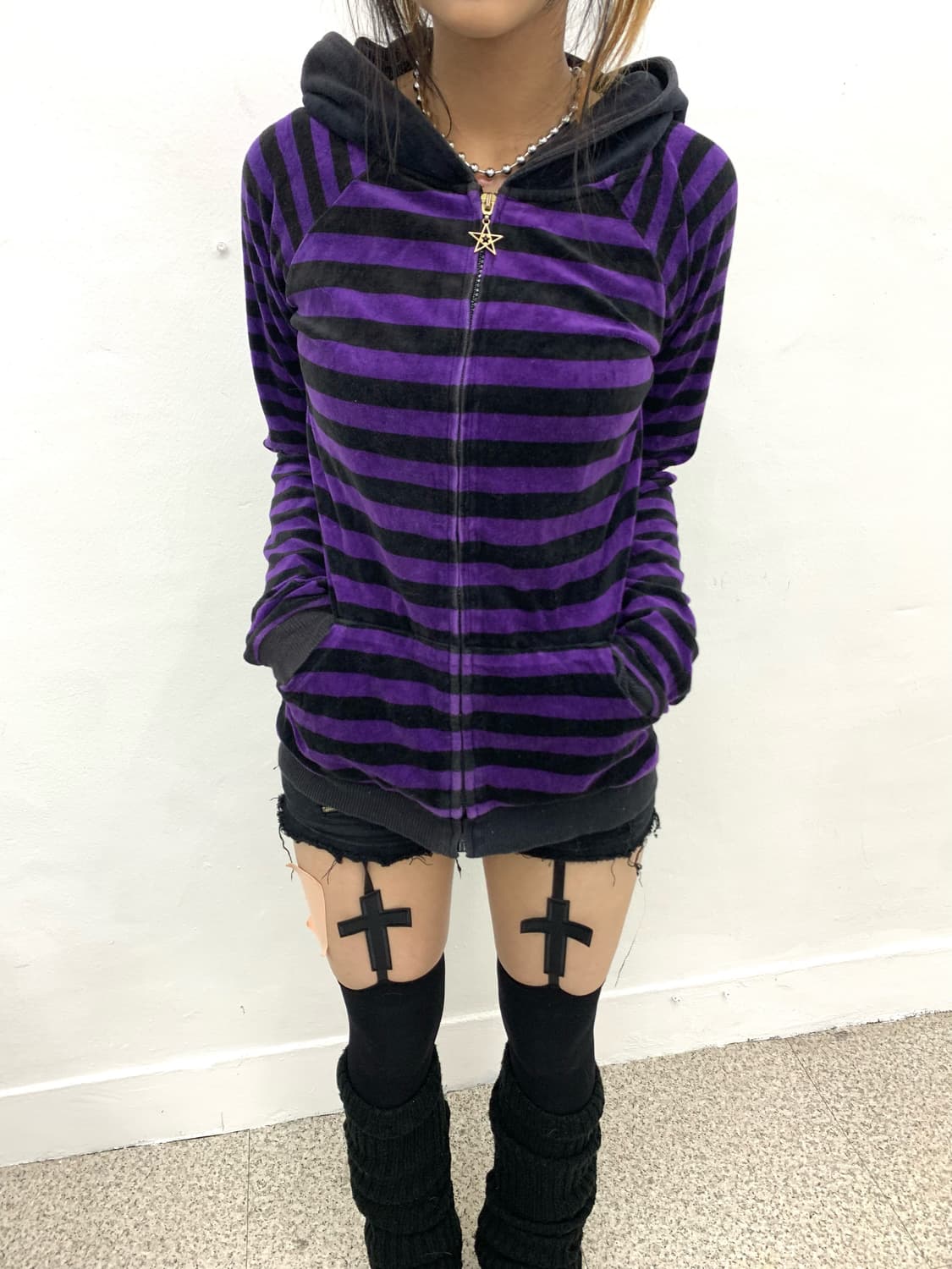Purple stripe hoodie  상품이미지3
