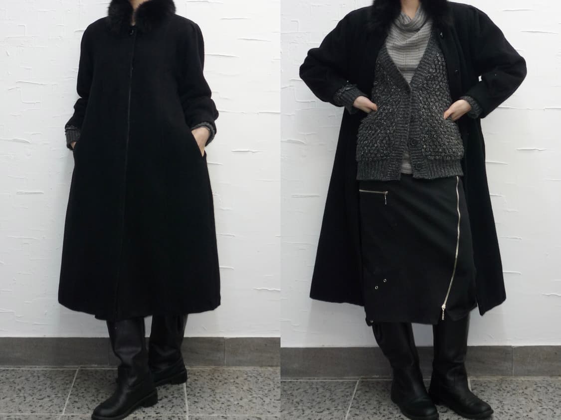 fur neck coat 상품이미지1