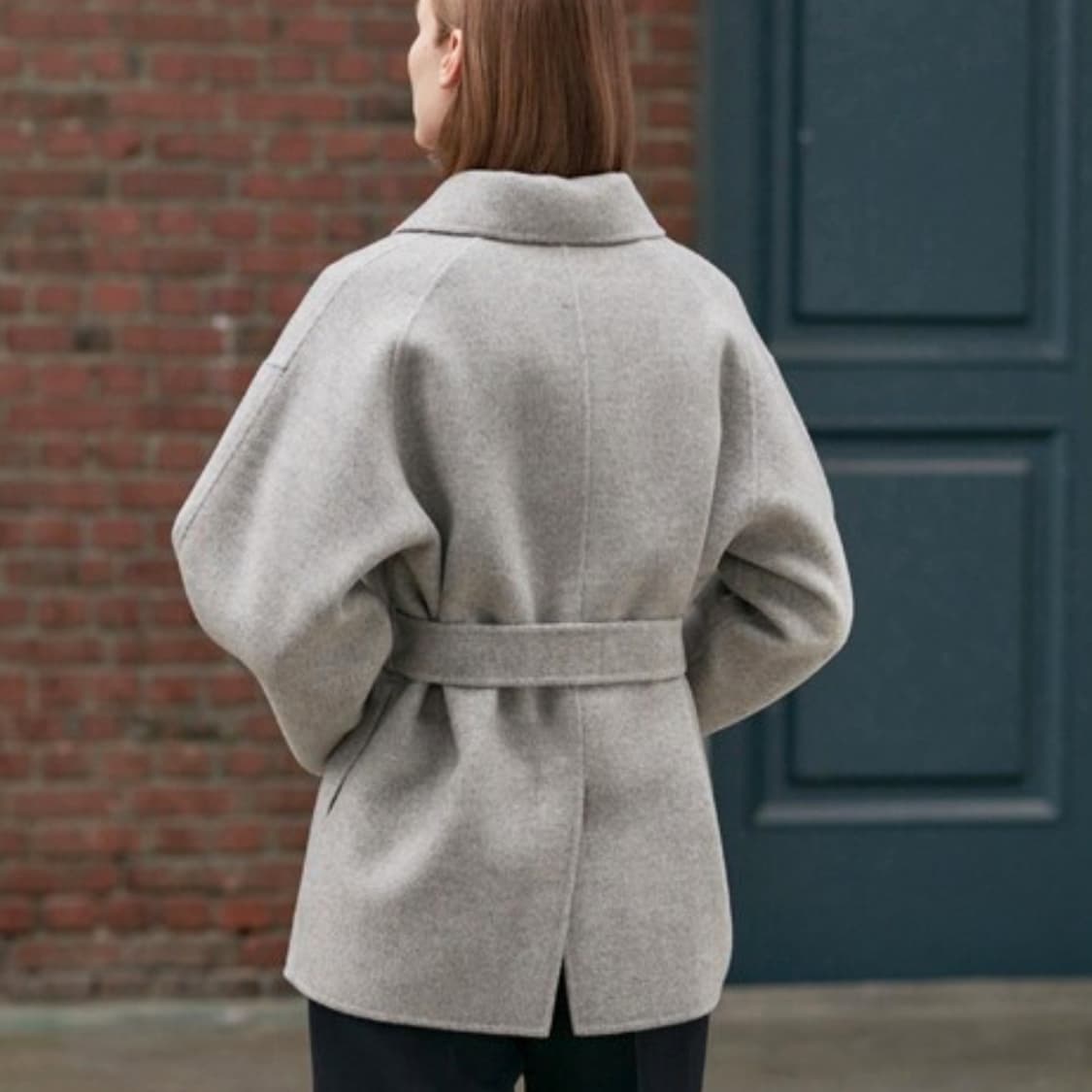 닐바이피(NILBY P) 램스울 캐시 핸드메이드 하프코트 프리사이즈 상품이미지3