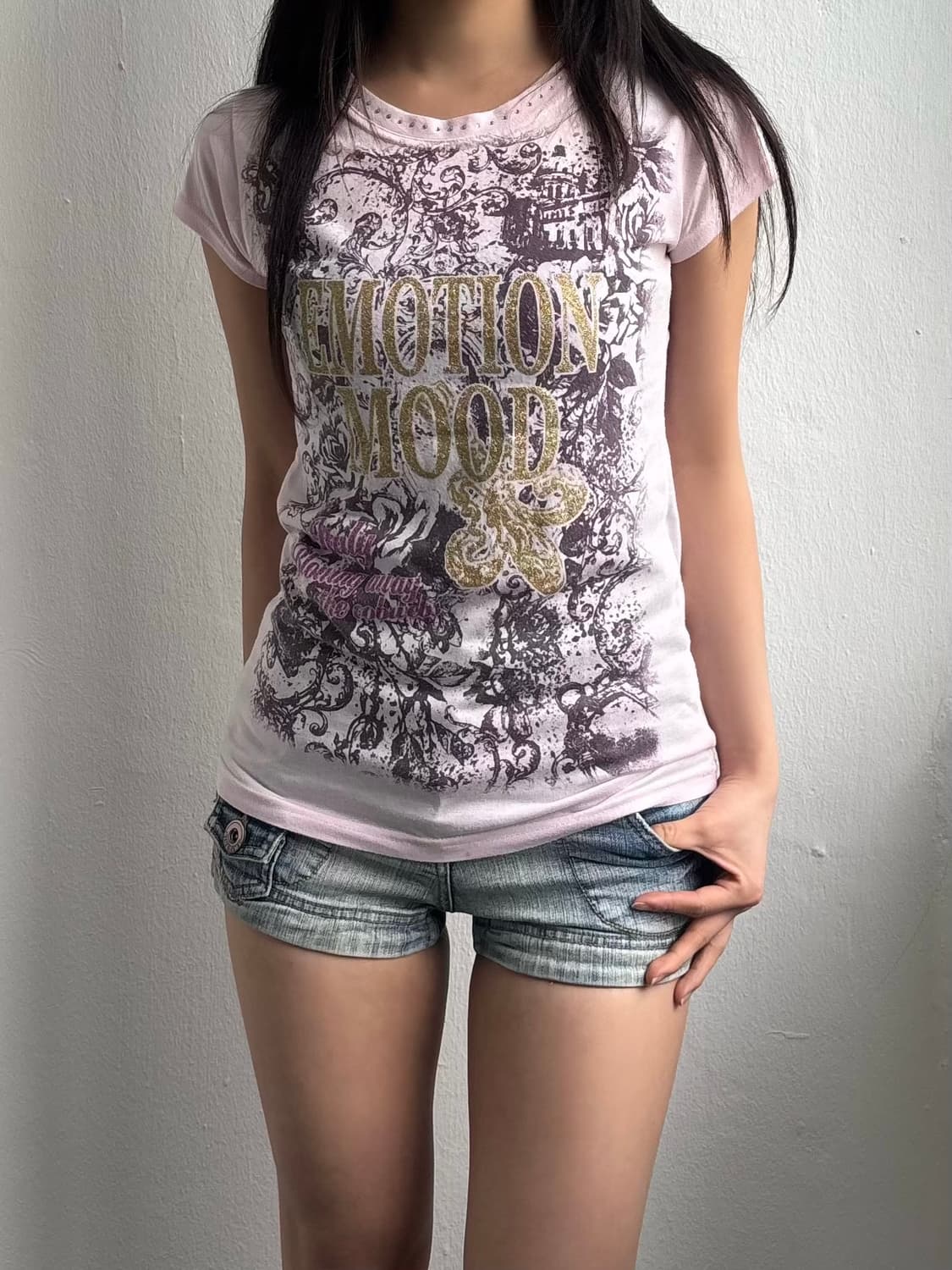 Japanese Vintage Pink Graphic T-shirt 상품이미지5