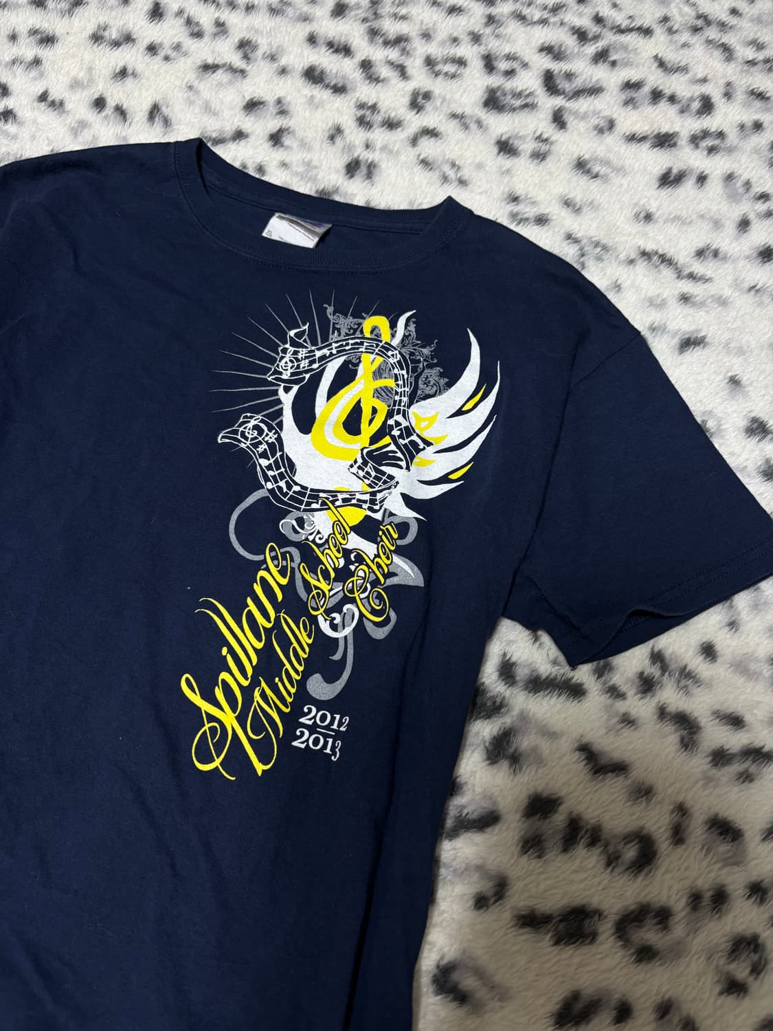 “Unknown” Y2K Mood Print Navy Tee 상품이미지2