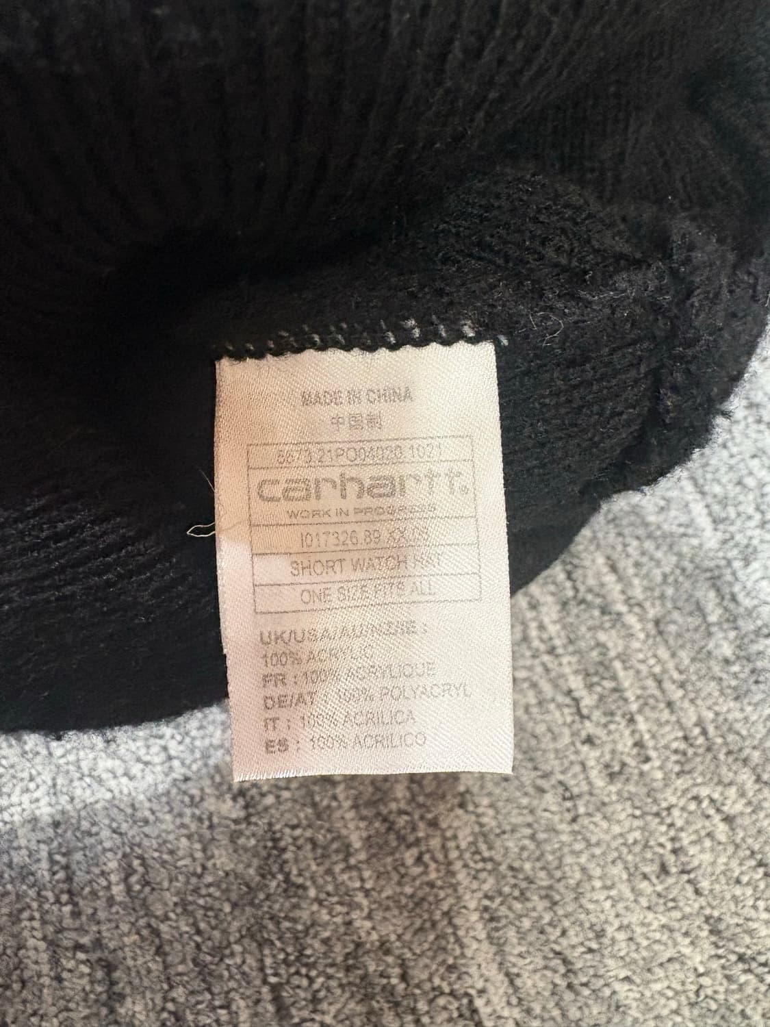 칼하트 숏비니 블랙 상품이미지3