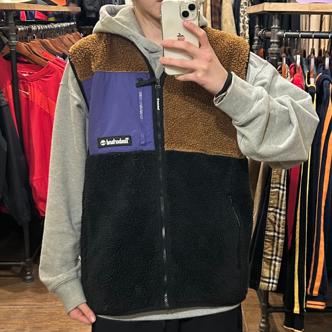 [HI]  팀버랜드 양털 조끼 브라운&블랙 상품이미지2