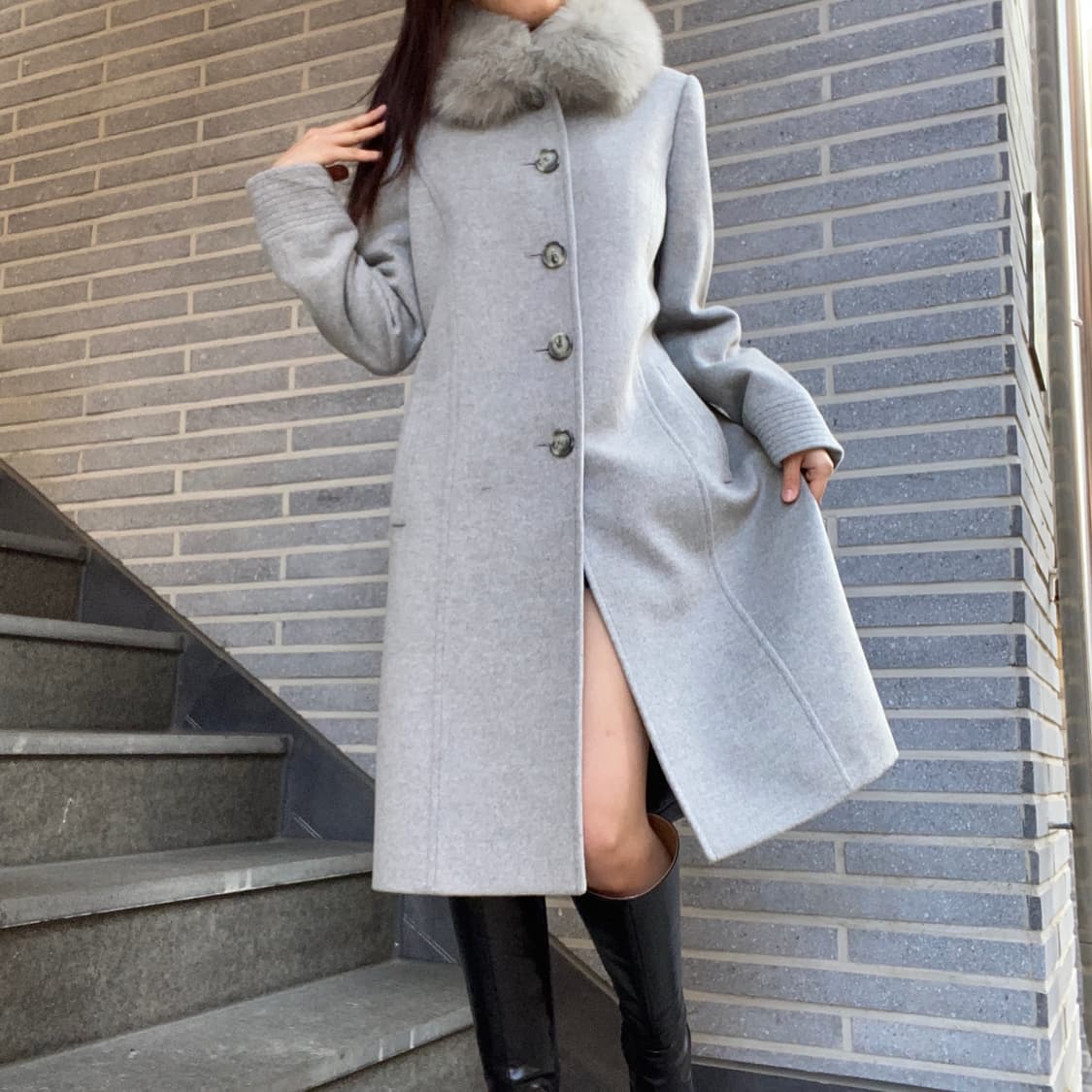 Fox angora wool coat 상품이미지1
