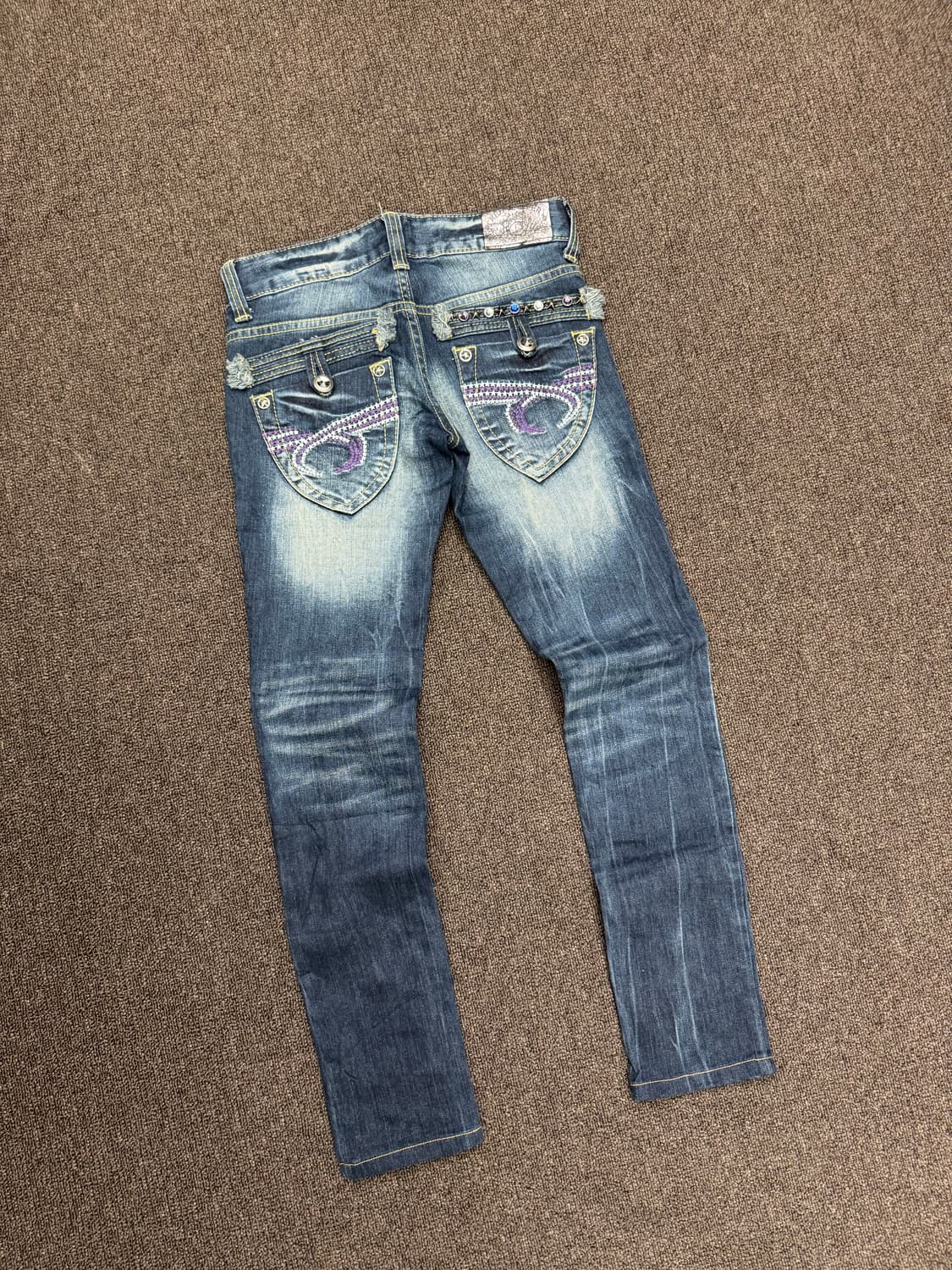 24)레드페퍼 빈티지 Y2K 큐빅 포인트 로우라이즈 데님팬츠 상품이미지5