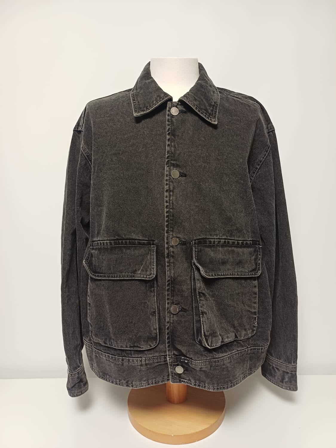 커스텀어클락 남성 흑청 데님 워크 자켓 (XL) 상품이미지1