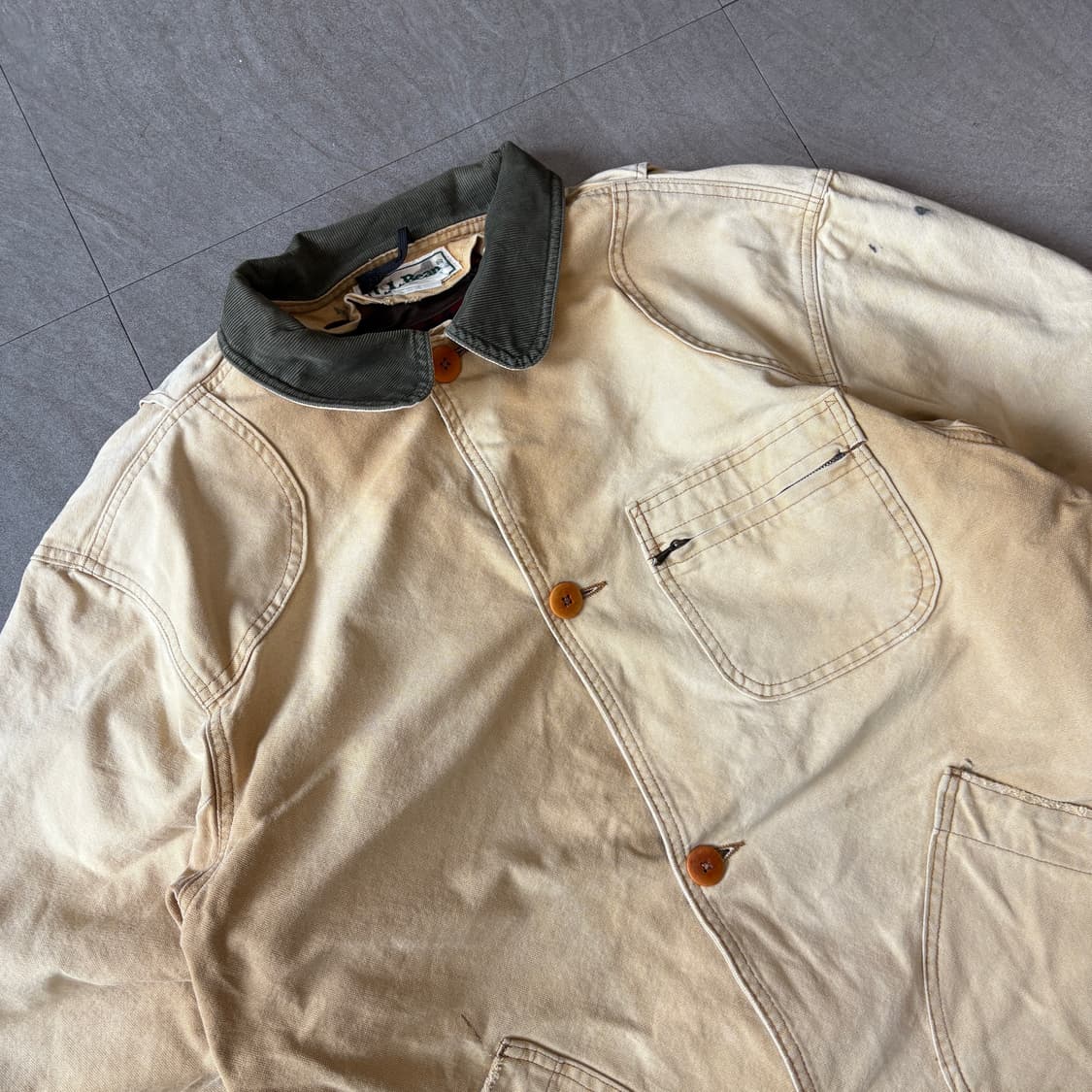 90s L.L.bean 90년대 미국 생산 엘엘빈 베이지 헌팅 자켓 상품이미지2