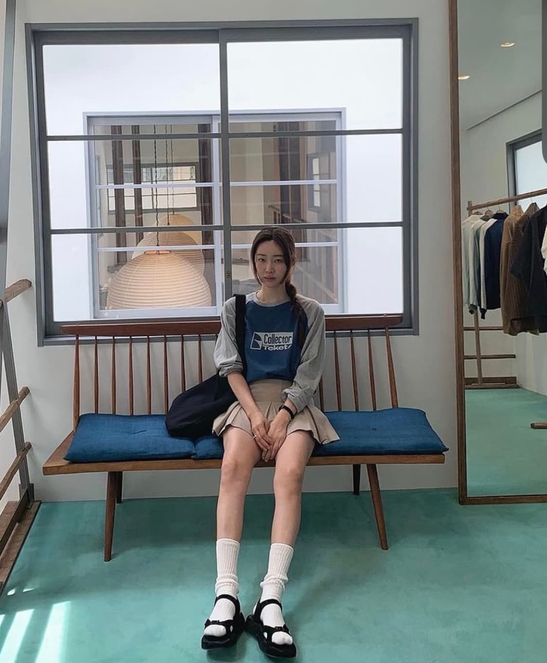 LFM 렉스핑거마르쉐 양털 라지 백 네이비  상품이미지7