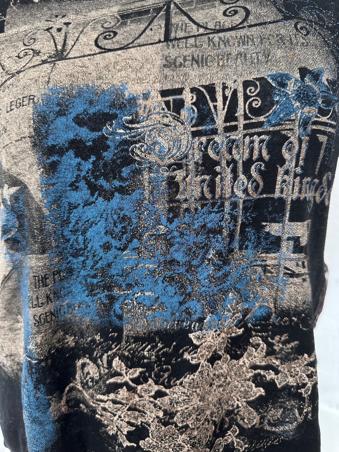 Y2K style vintage print punk 1/2 t 상품이미지2