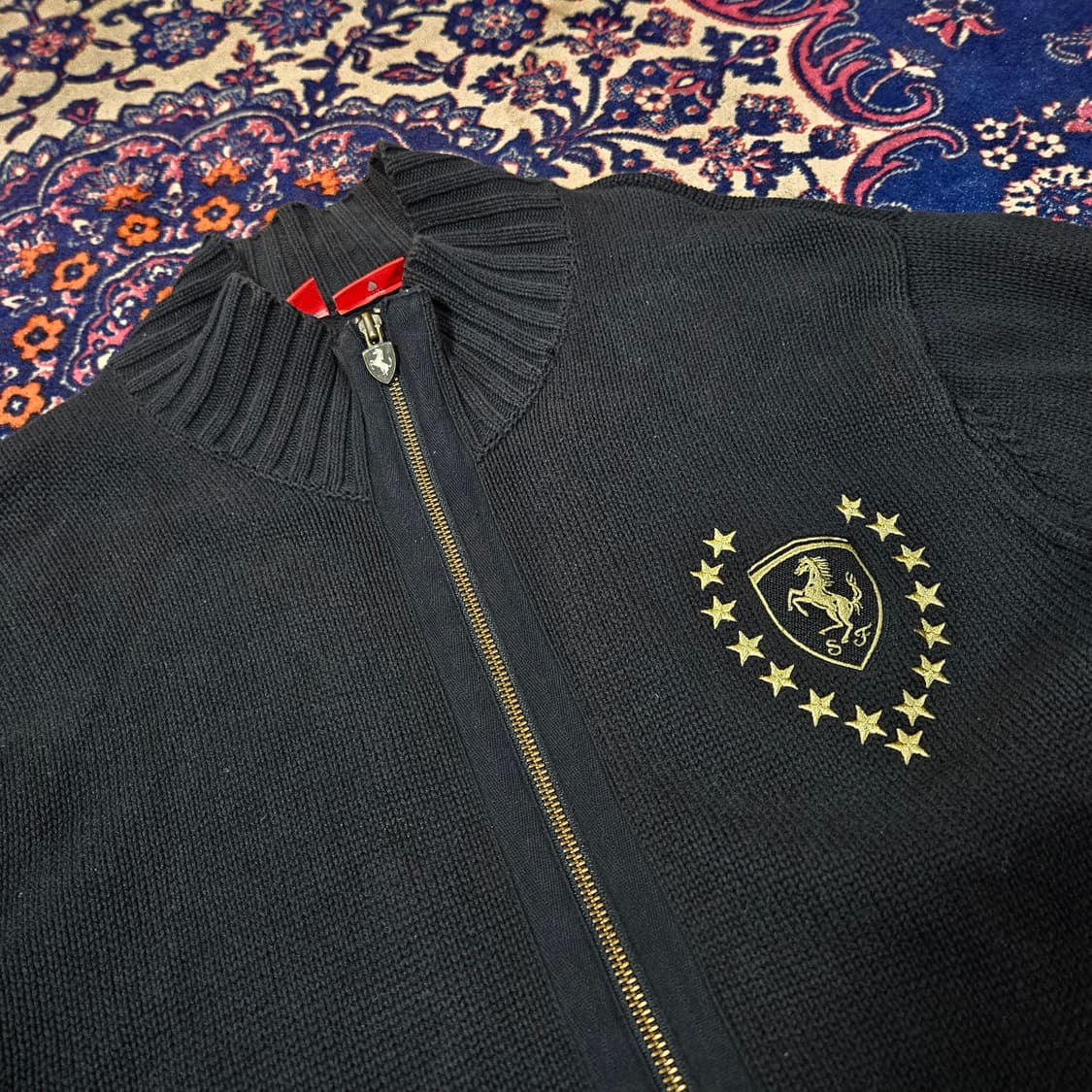 푸마 x 페라리 하이넥 코튼 집업 가디건 L size 상품이미지3