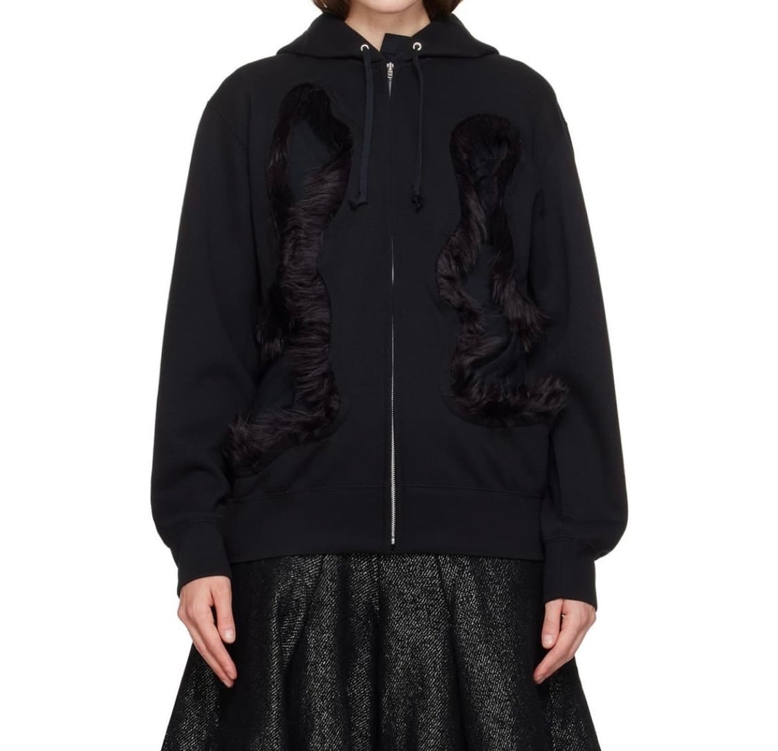 꼼데가르송 옴므 플러스 블랙 컷아웃 후디 상품이미지1